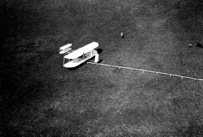 Illustration:
Der Flieger beim Start am Ende seiner Ablaufschiene