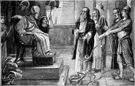 PHARAOH'S SORCERERS COUNTERFEITING
THE WORK OF GOD

"Now the magicians of Egypt, they also
did in like manner with their enchantments."
Ex. 7:11.