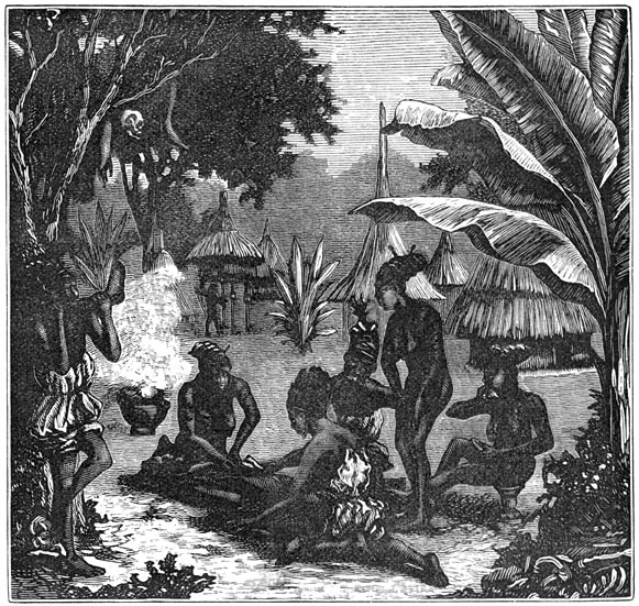 Fig. 325.—Menscheneters uit centraal-Afrika, naar het reisverhaal van Schweinfurth.