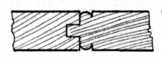 Fig. 97.—Tongued
    and Grooved
    Matchboarding,
    with Bead at
    Each Side.