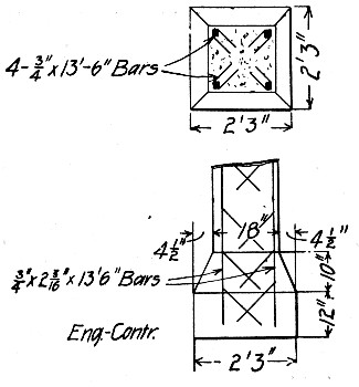 Fig. 276.—Column Construction for 75,000-Gallon
Reservoir.