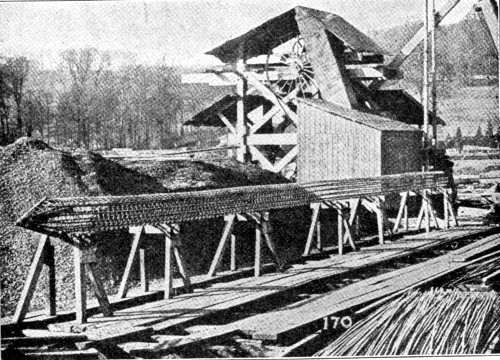 Fig. 63.—View Showing Method of Fabricating
Reinforcement for a Round Pile with Flattened Sides.