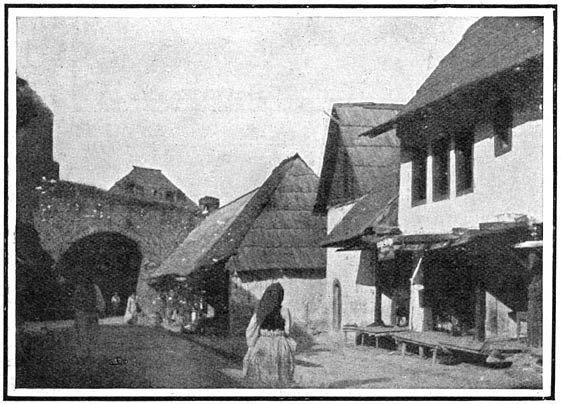 De hoofdstraat van Jajce, de parel van Bosnië.