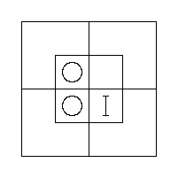 Diagram representing x prime m exists and m y does not exist