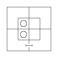 Diagram representing x prime m prime exists and y m does not exist