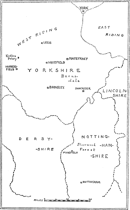 West Riding of Yorkshire, Derbyshire, Nottinghamshire