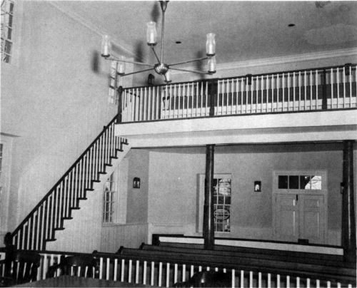 Interior of restored courtroom facing balcony. Photo by
Lee Hubbard, 1969.