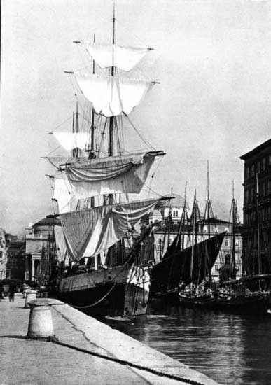 SHIPPING AT TRIESTE: THE CANAL, WITH THE GREEK CHURCH AND
SANT' ANTONIO

