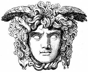 (a medusa mask)