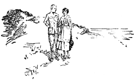 couple walking on shore