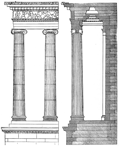 Fig. 161.—Ionic Order from the Peripteros of the
Mausoleum of Halicarnassos.