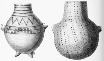 No. 222. A splendidly-decorated Vase of Terra-cotta, with
three Feet and two Ears. From the Palace (7½ M.).