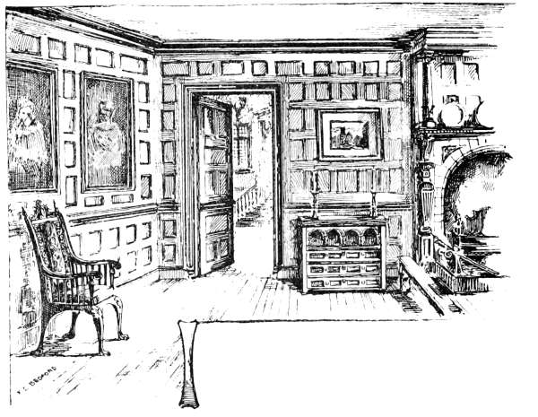 wood panelled room