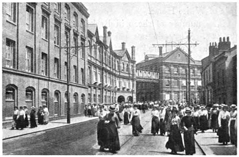 Factory Girls leaving Work at Reading