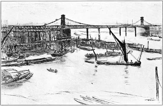 LD HUNGERFORD BRIDGE (ETCHING)