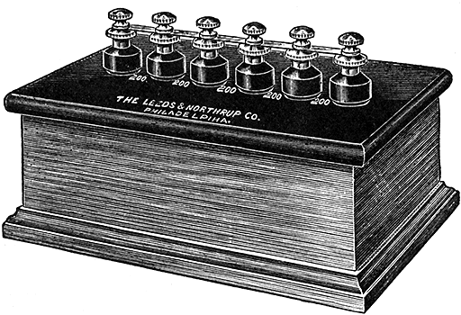 Fig 561Megohm box or set of standard high resistances The box contains five resistances