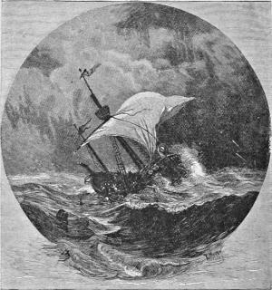 A ship in a storm