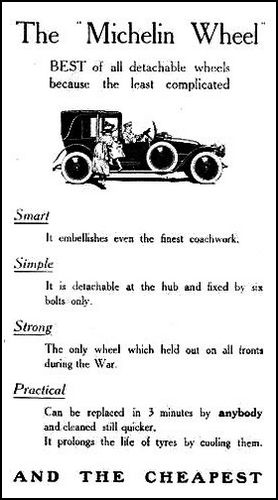 Advert for the Michelin Wheel.