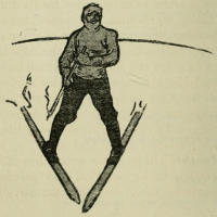 Drawing of a skier braking