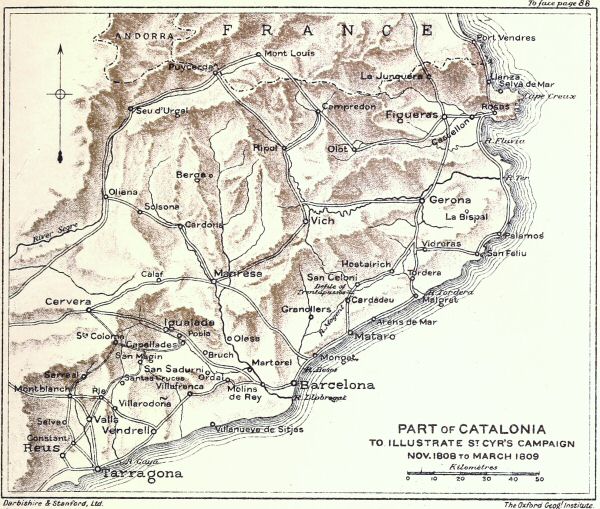 Map of part of Catalonia