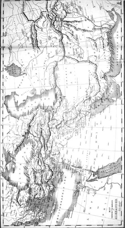 Map shewing the marches of Alexander