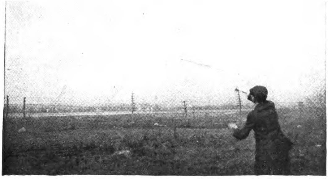 Percy Pierce launching a model