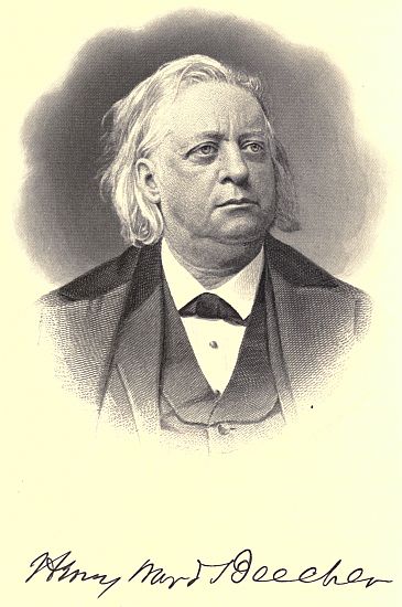 Henry Ward Beecher portrait and signature