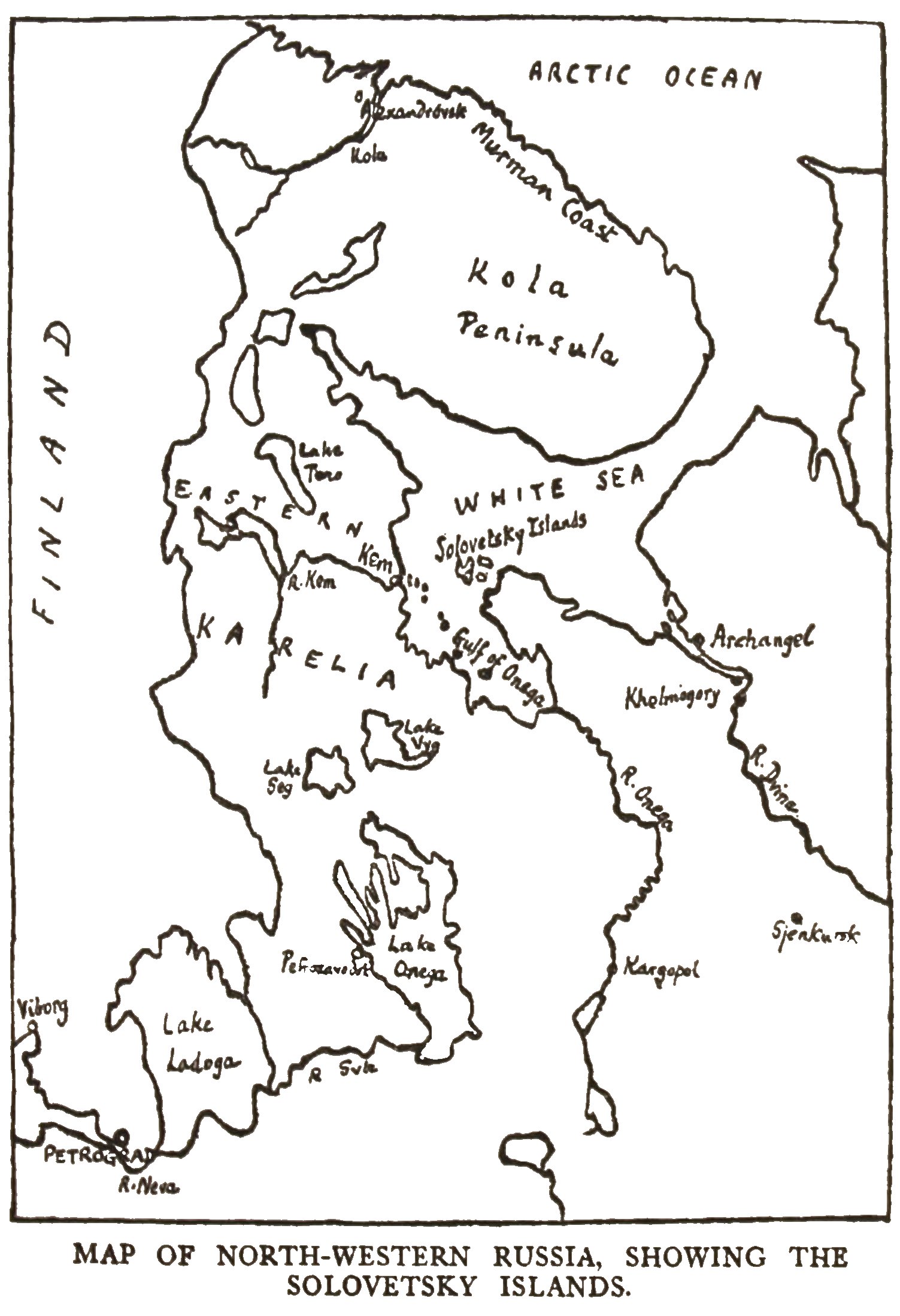 Map of Northwestern Russia, Showing the Solovetsky Islands