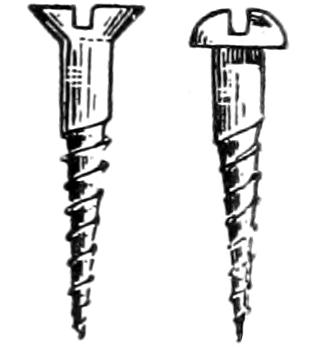 Flathead and roundhead screw