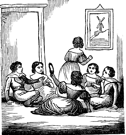 A number of children playing.