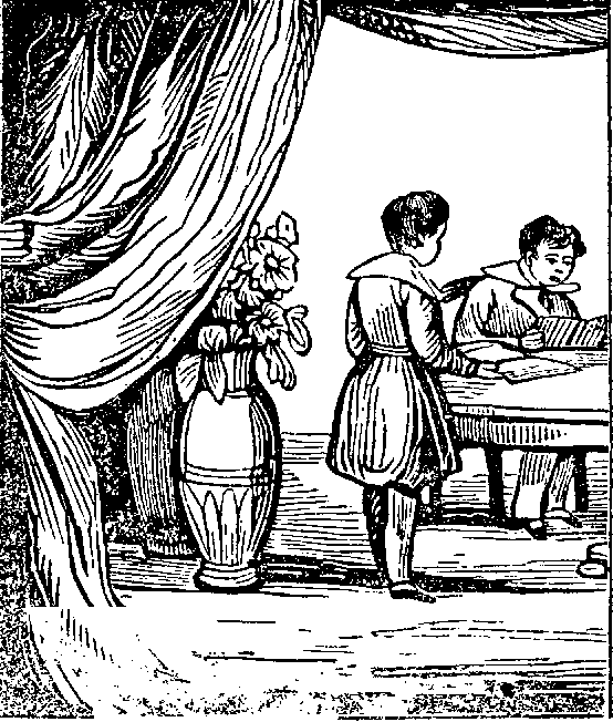 Two boys studying