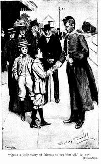 "Quite a little party of friends to see him off." (p.
155)