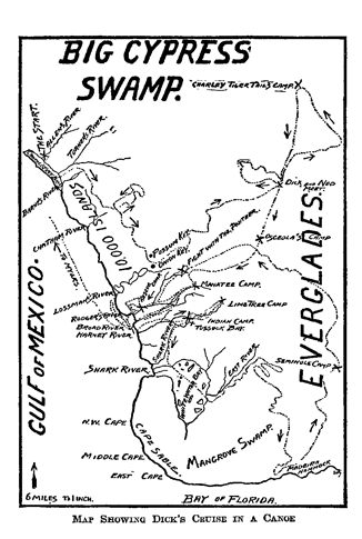 MAP SHOWING DICK'S CRUISE IN A CANOE