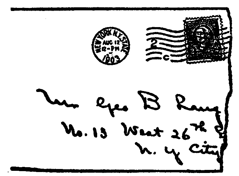 FIG. 1.—Envelope on the back of which Parker's forged
order was written.