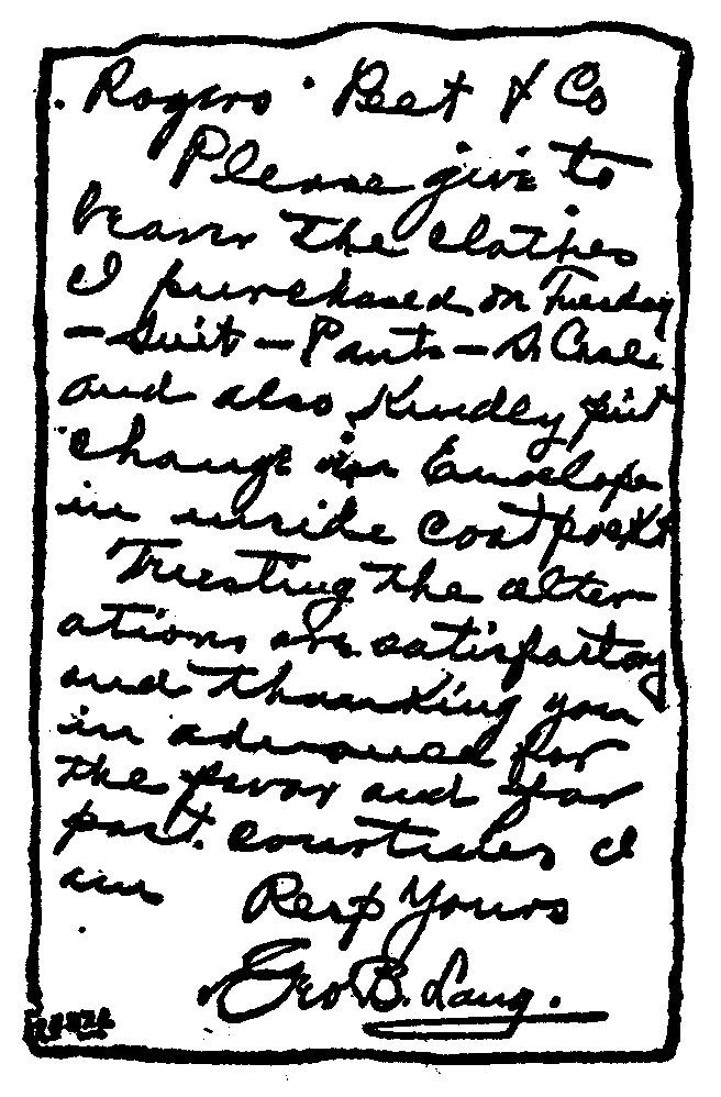 FIG. 2.—Parker's order on Rogers, Peet & Company, in the
name of Lang.