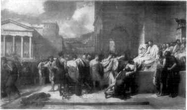 BRUTUS CONDEMNING HIS SONS TO DEATH. FROM A PAINTING BY LETHIÈRE.