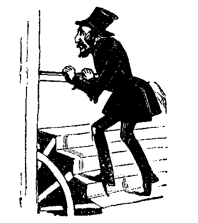 Fellow operating a turnstile
