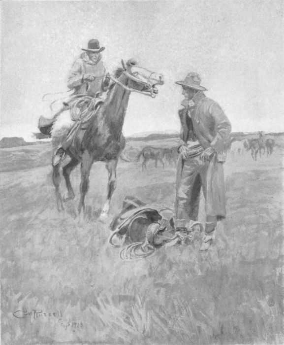 Illustration: "Hell-o, Ford, where the blazes did you drop down
      from?" a welcoming voice yelled.
