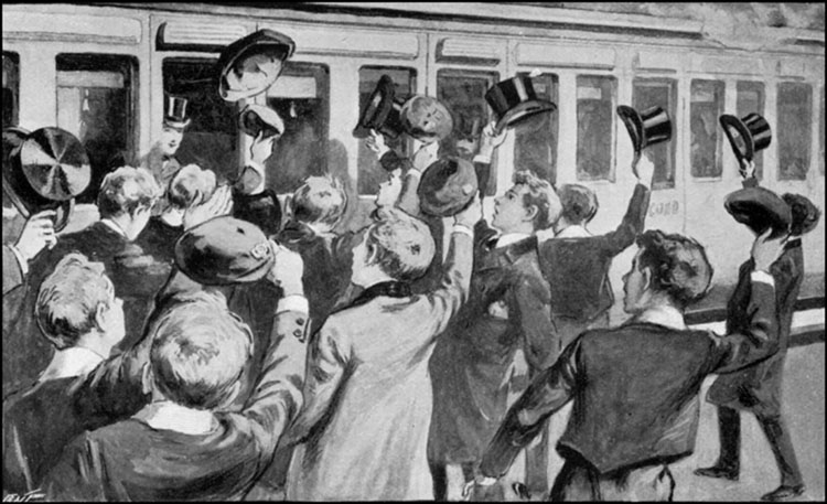 As The Train Moved, Grim Said, "three Cheers!"