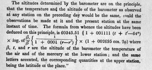 Formula for Latitude/Elevation