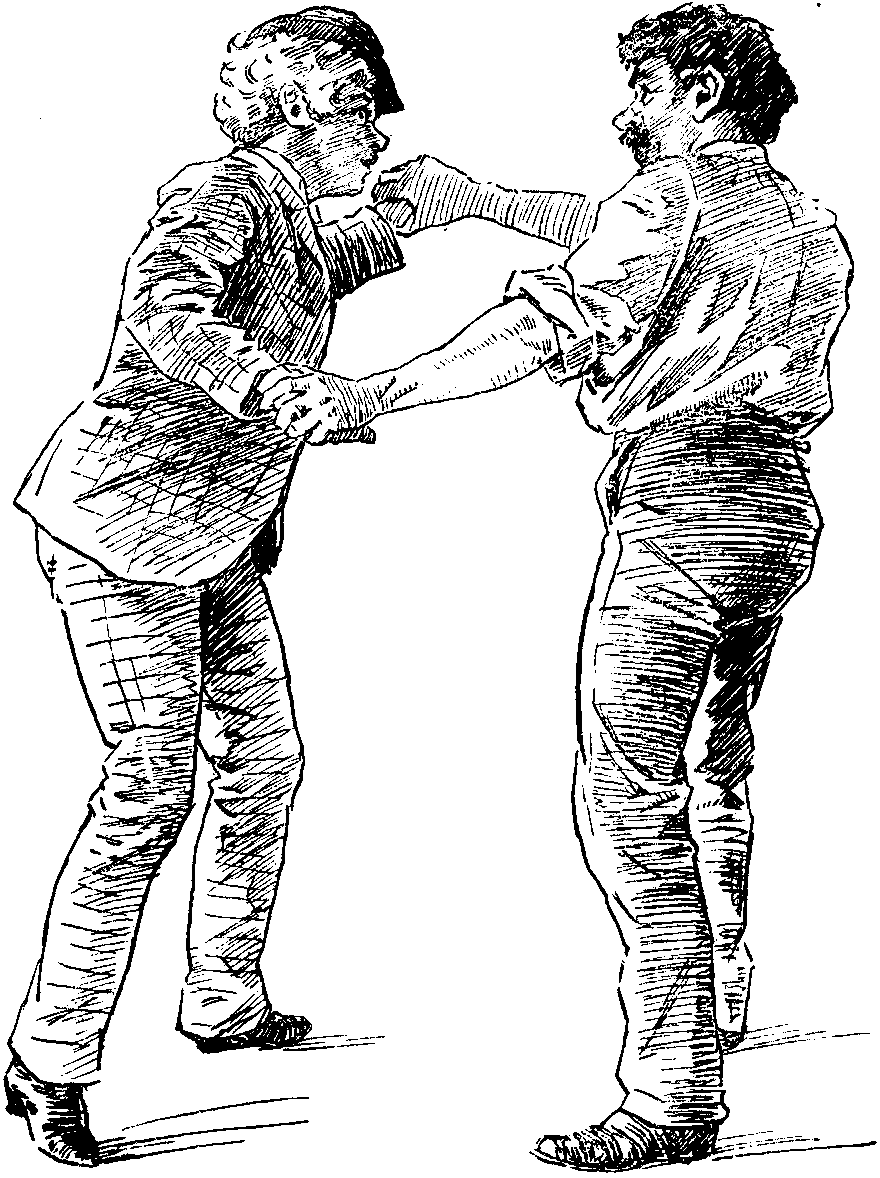 'They catch one another's wrists, and walk up and down together.'