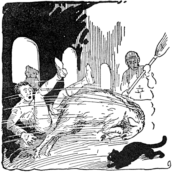 ...they upset things generally as the aviators tried to hit them with brooms, mops and whatever came handy.