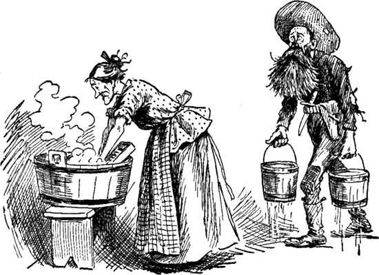 SOME CAME BACK AND CARRIED WATER FOR THEIR WIVES TO WASH
CLOTHING.