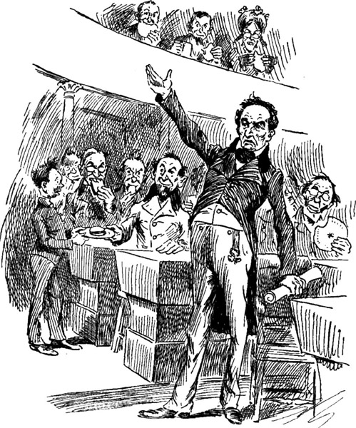 SENT OUT FOR THEIR LUNCH RATHER THAN GO AWAY IN THE MIDST
OF HIS REMARKS.