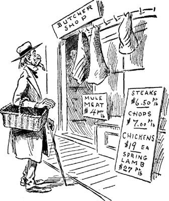 PRICE OF LIVING RUNNING UP TO EIGHT HUNDRED AND NINE
HUNDRED DOLLARS PER DAY.