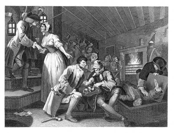 INDUSTRY AND IDLENESS.

PLATE 9.

THE IDLE 'PRENTICE BETRAYED BY A PROSTITUTE.