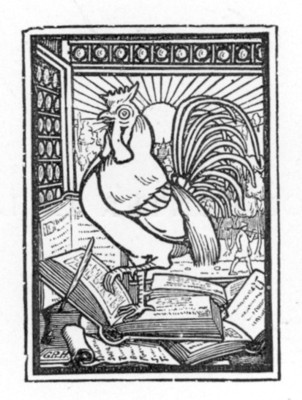 rooster book-plate
