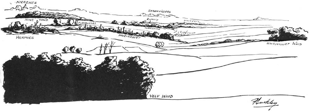 Scene of the Attack on the Hindenburg Line, Sept. 28, 1918.