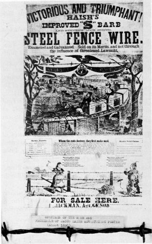 Figure 26.--Haish barbed wire and advertisement.
(Catalog No. 316.)