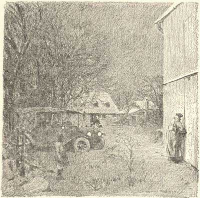 It was on a winter evening that I drove our car back to
its old place in the barn, after its long journeyings by land and sea